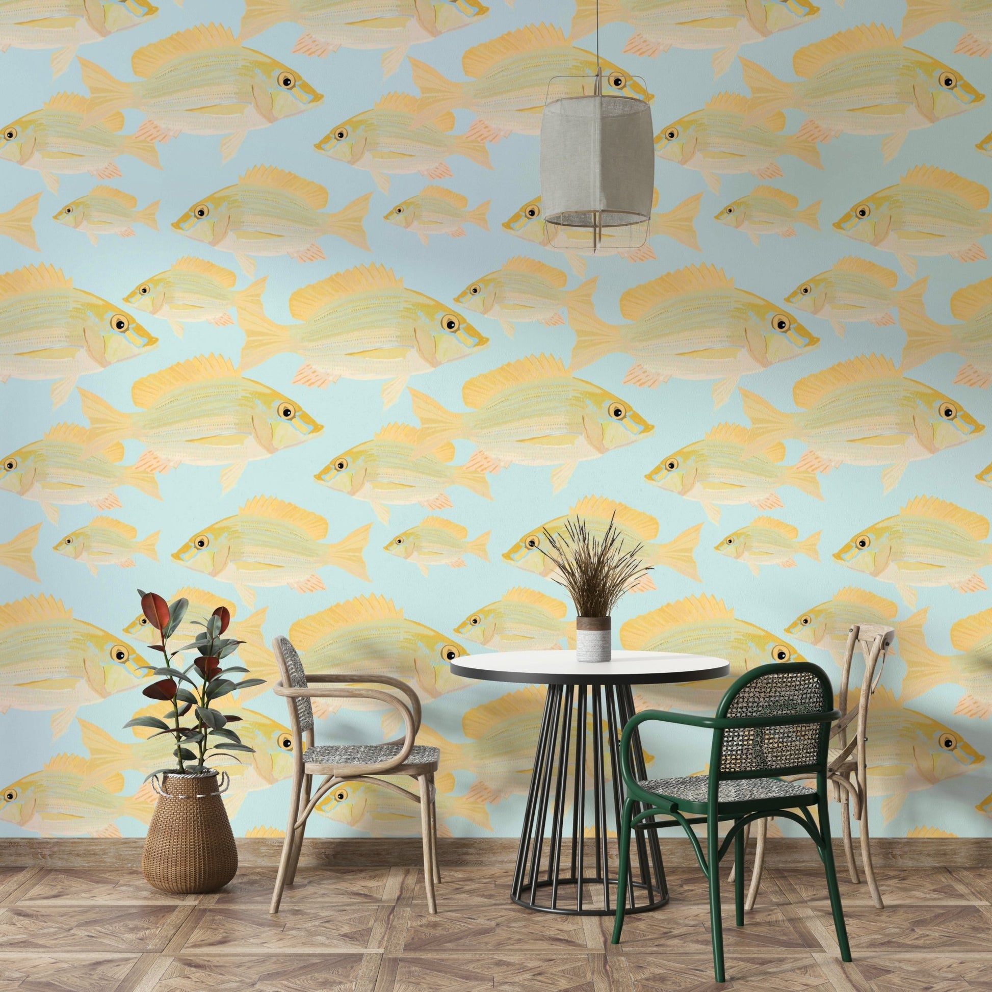 Children’s room with Sand Bream aquatic wallpaper


