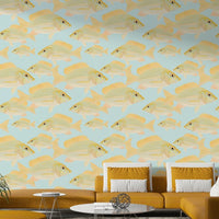 Aquatic wallpaper featuring repeated Sand Bream fish

