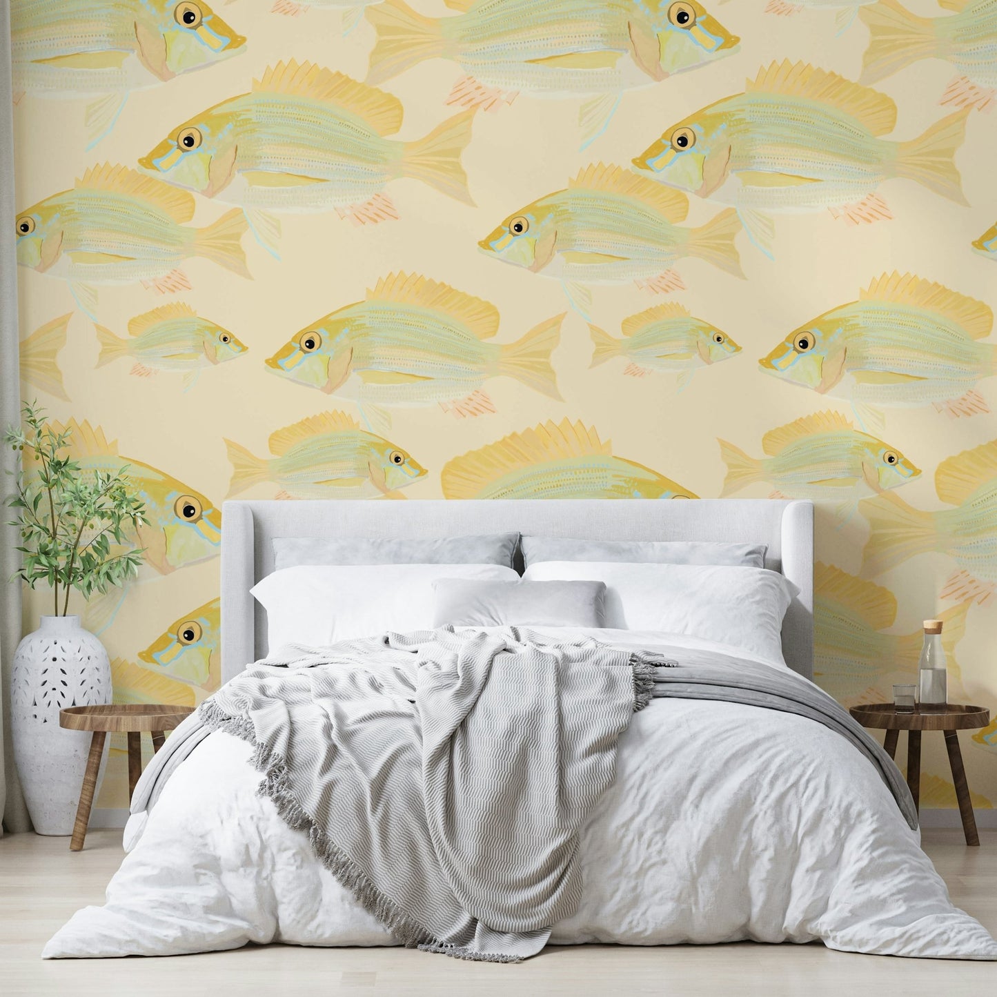 Soft sea life wallpaper mural

