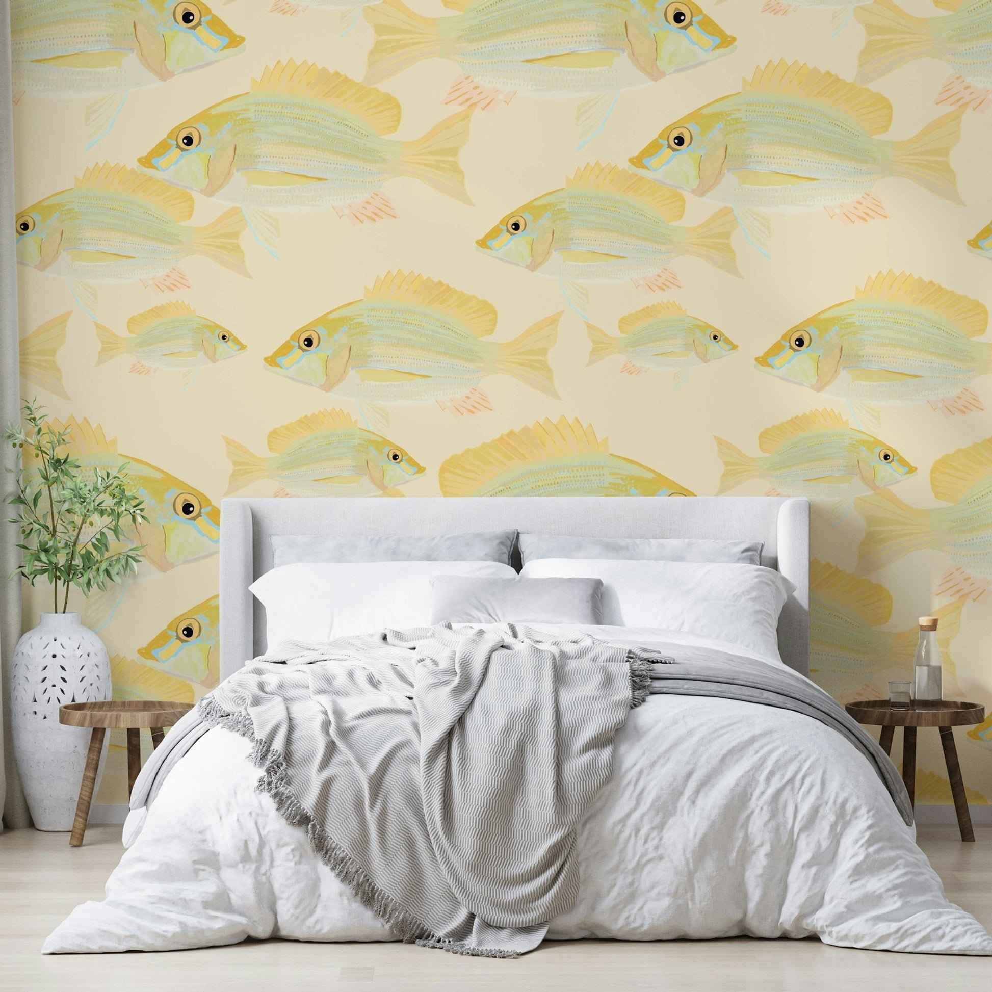 Soft sea life wallpaper mural

