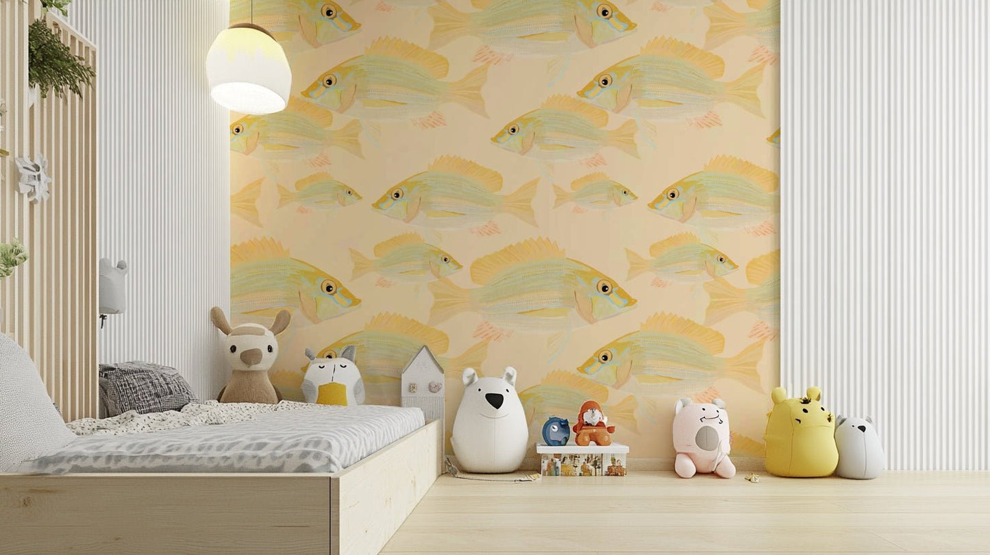 Natural fish illustration for interiors

