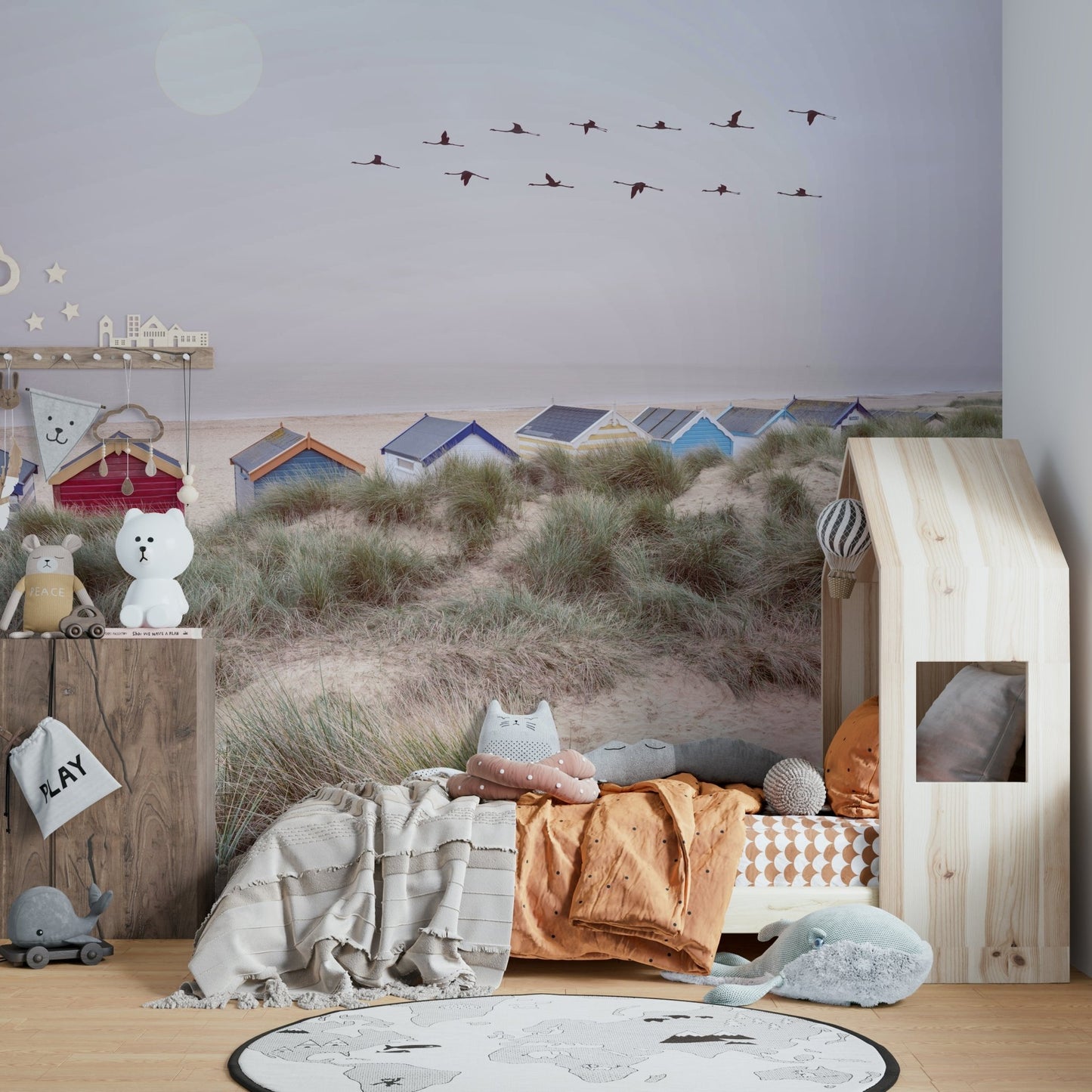 Stunning sandy beach wall mural for coastal-inspired rooms

