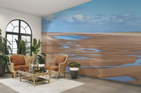 Coastal wall mural with soft sand textures, GD1985