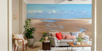 Sandy beach mural of Southport shoreline, GD1985