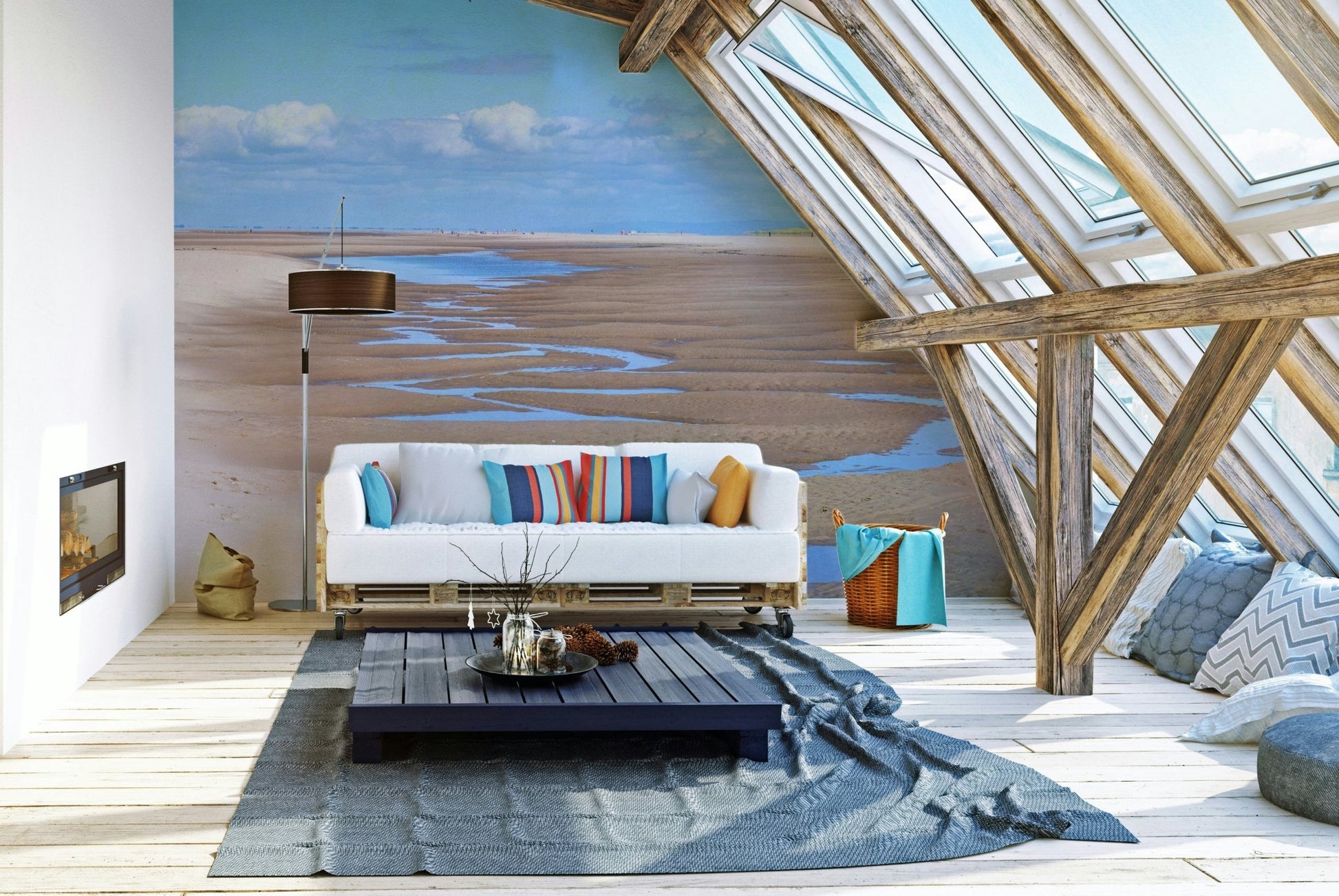 Tranquil sandy shores mural for beach lovers, GD1985