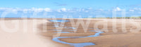 Coastal scene mural with sandy beach and sky, GD1985
