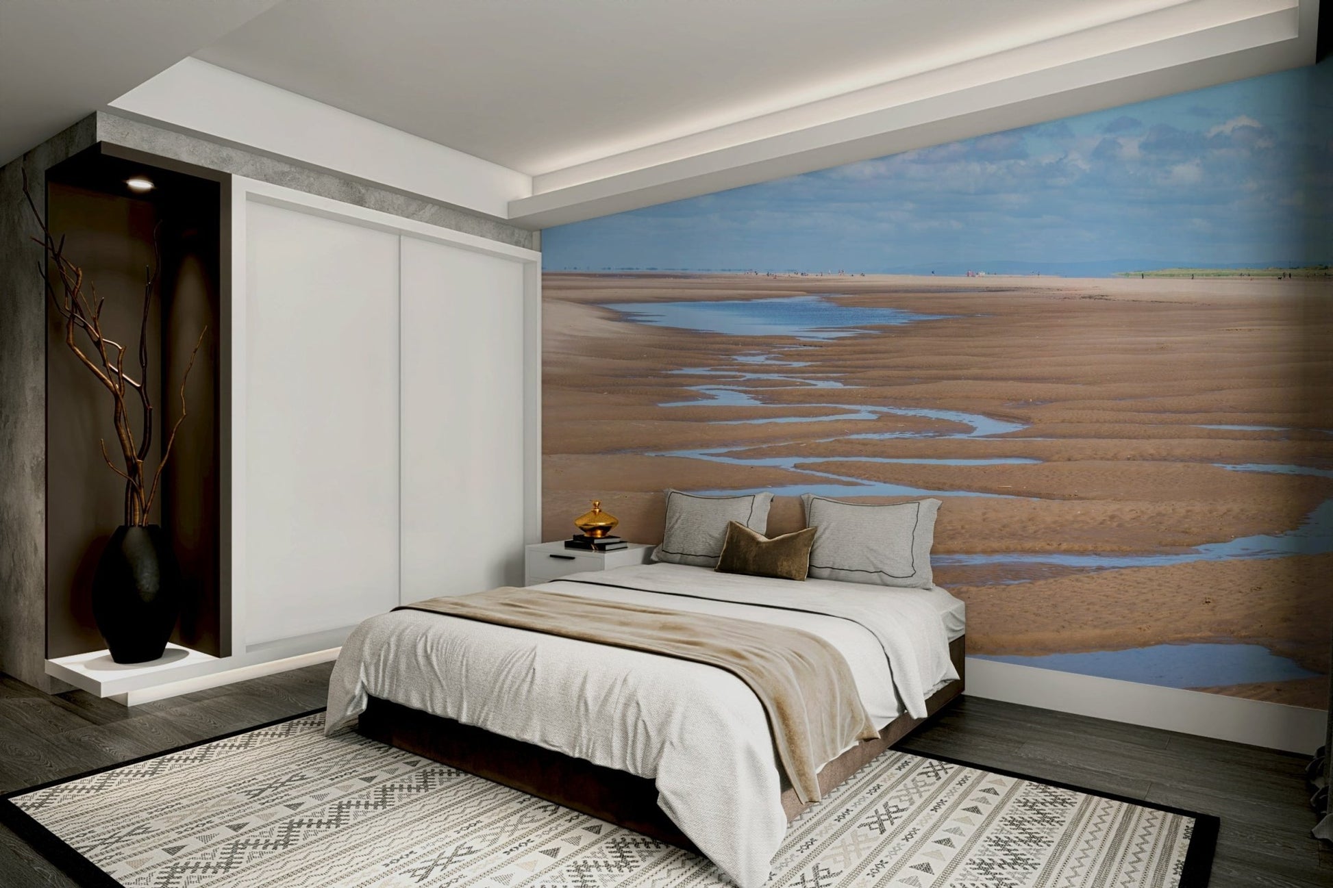Wall mural showing Southport’s calm coastline, GD1985