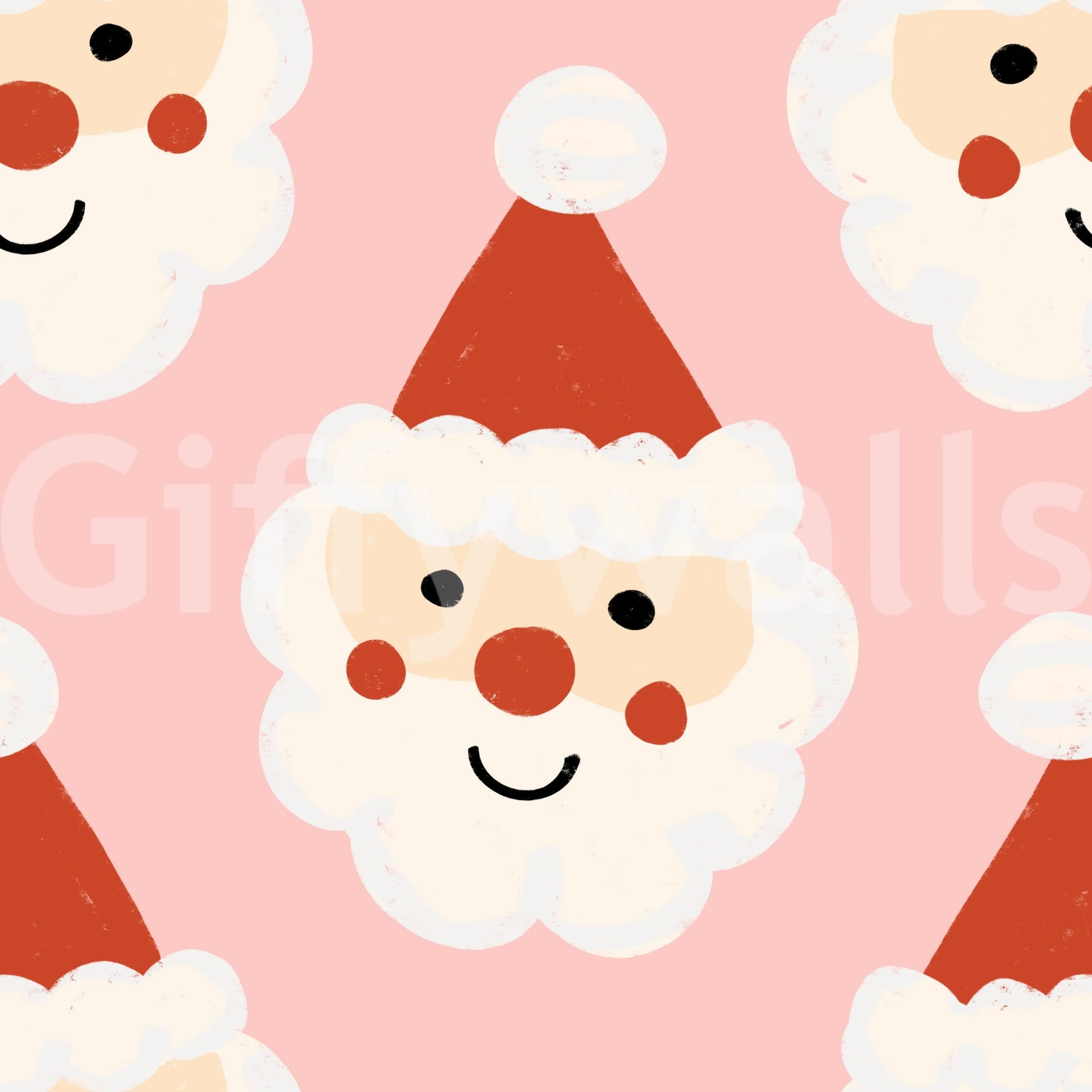 Cheerful Santa icon on the Santa Smiles Wallpaper decor.