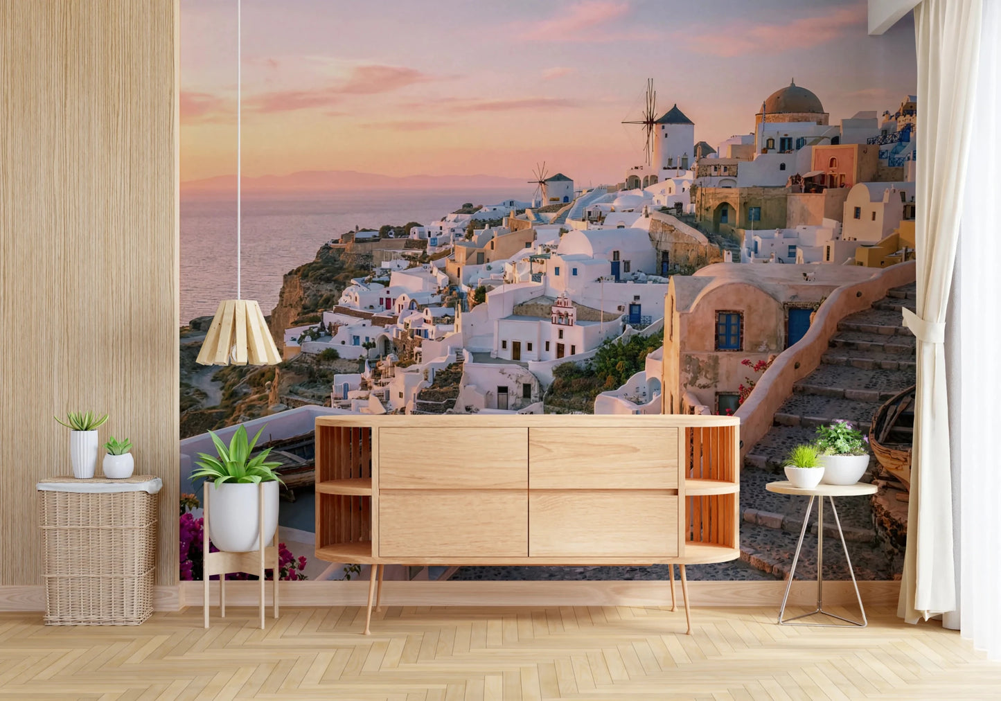 Santorini Sunset Wall Mural