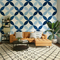 A sample swatch of the Sapphire Petals wallpaper.

