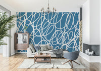 Sapphire Scribbles wallpaper for walls statement navy living space upgrade.