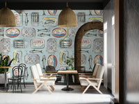 sardine art wallpaper for food space