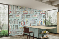 sardine can wallpaper for cafe walls