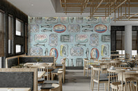 hand-drawn sardines wallpaper for walls