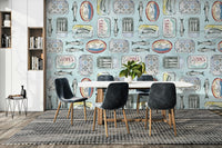 sardine tin wallpaper for kitchen