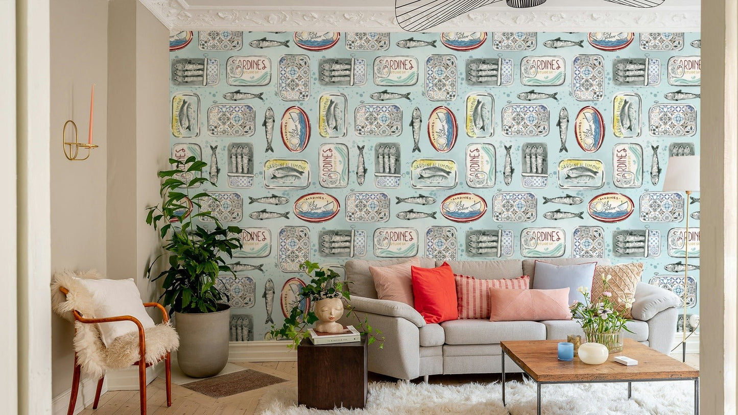small sardine tin wallpaper design GD077