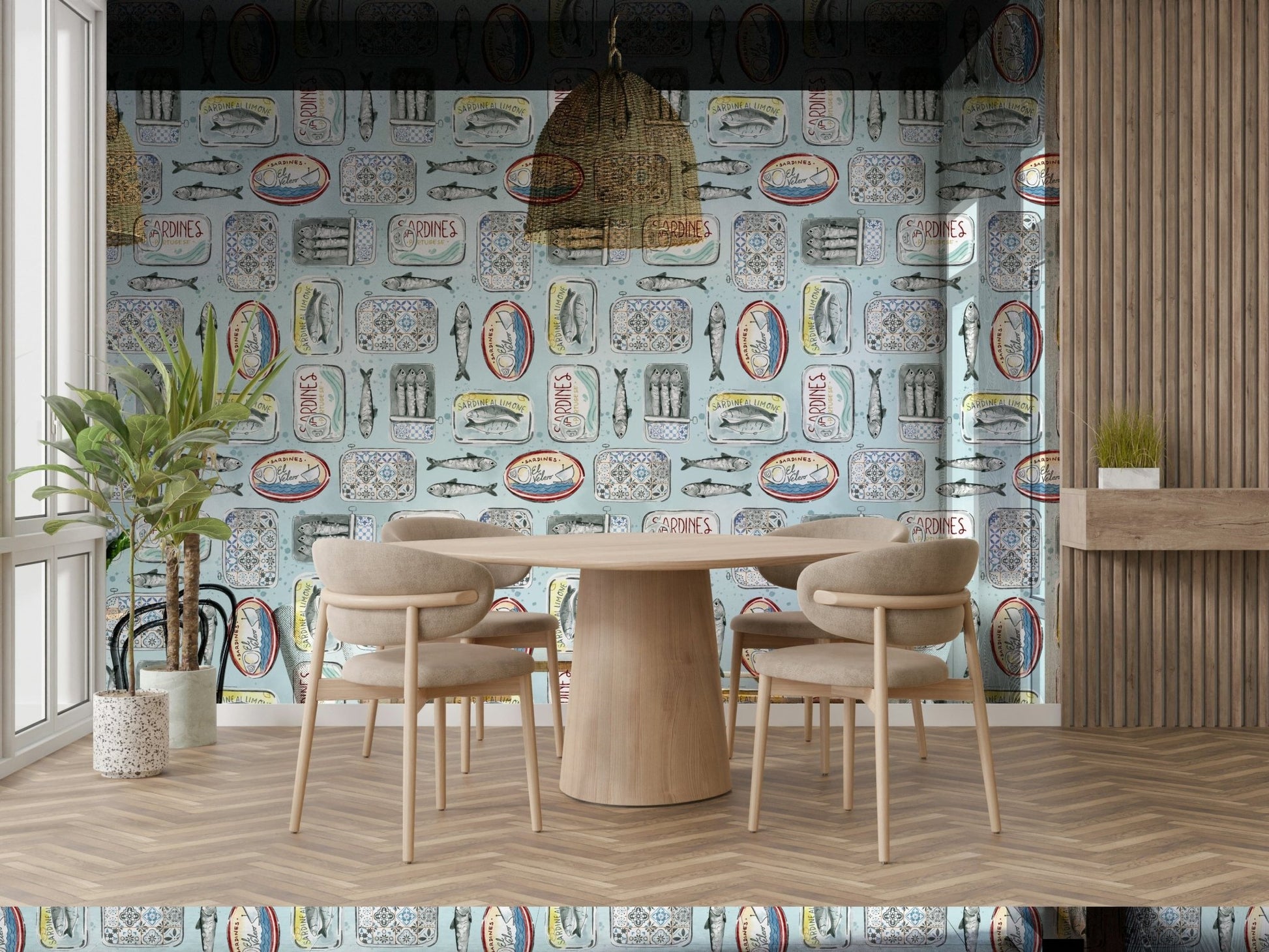 sardine pattern wallpaper for kitchen GD077