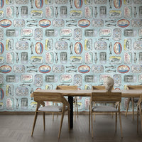 sardines wallpaper with tiled look GD077