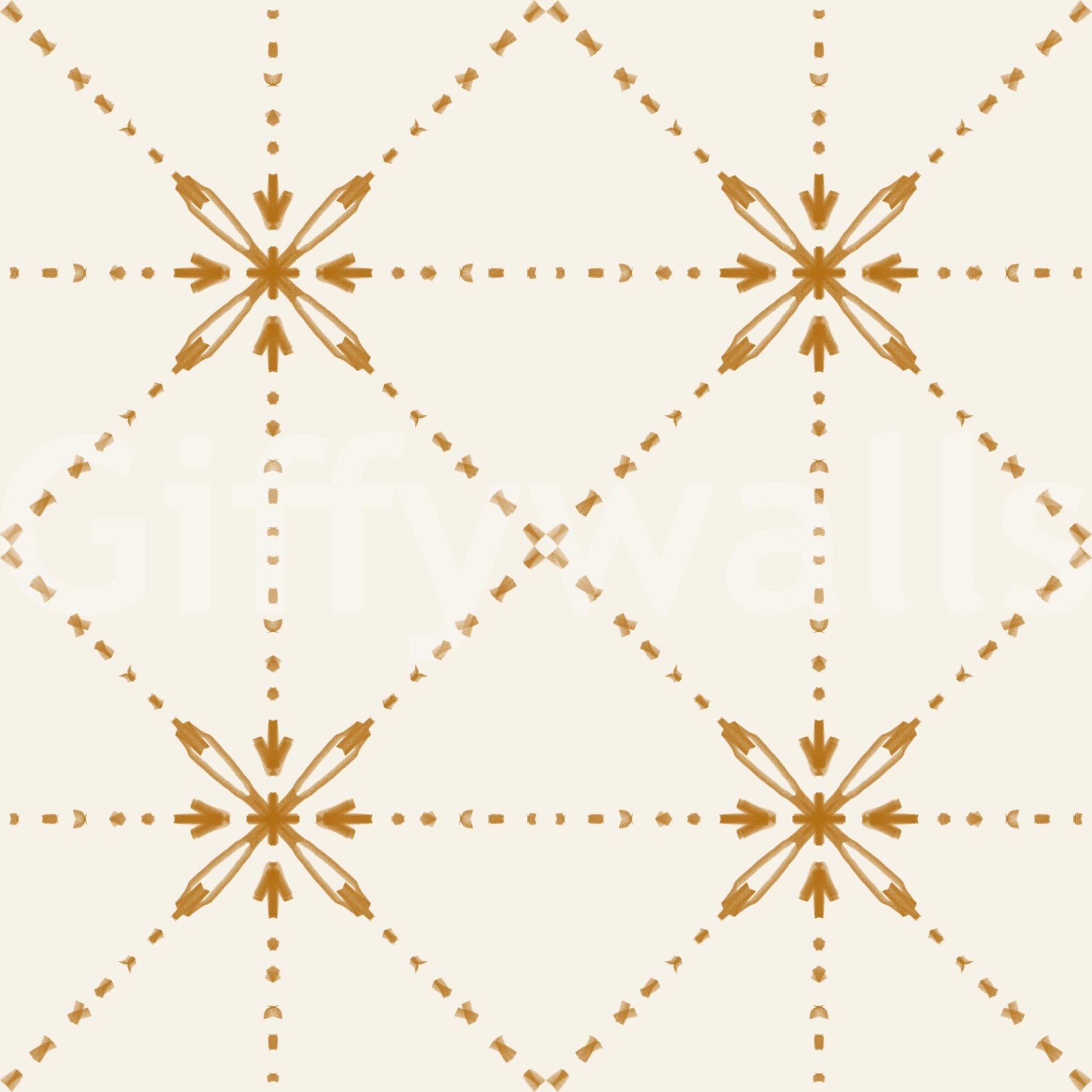 Evenly spaced Sashiko Hana-Goshi layout with subtle gold accents