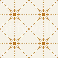 Evenly spaced Sashiko Hana-Goshi layout with subtle gold accents