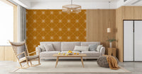 Traditional Sashiko Hana-Goshi layout on gold wallpaper, GD8776