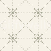 Sashiko Hana-Goshi wallpaper with structured sage stitch lines
