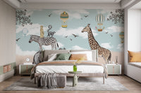 Savannah Animals Kids Room Wallpaper Mural - Giffywalls A131