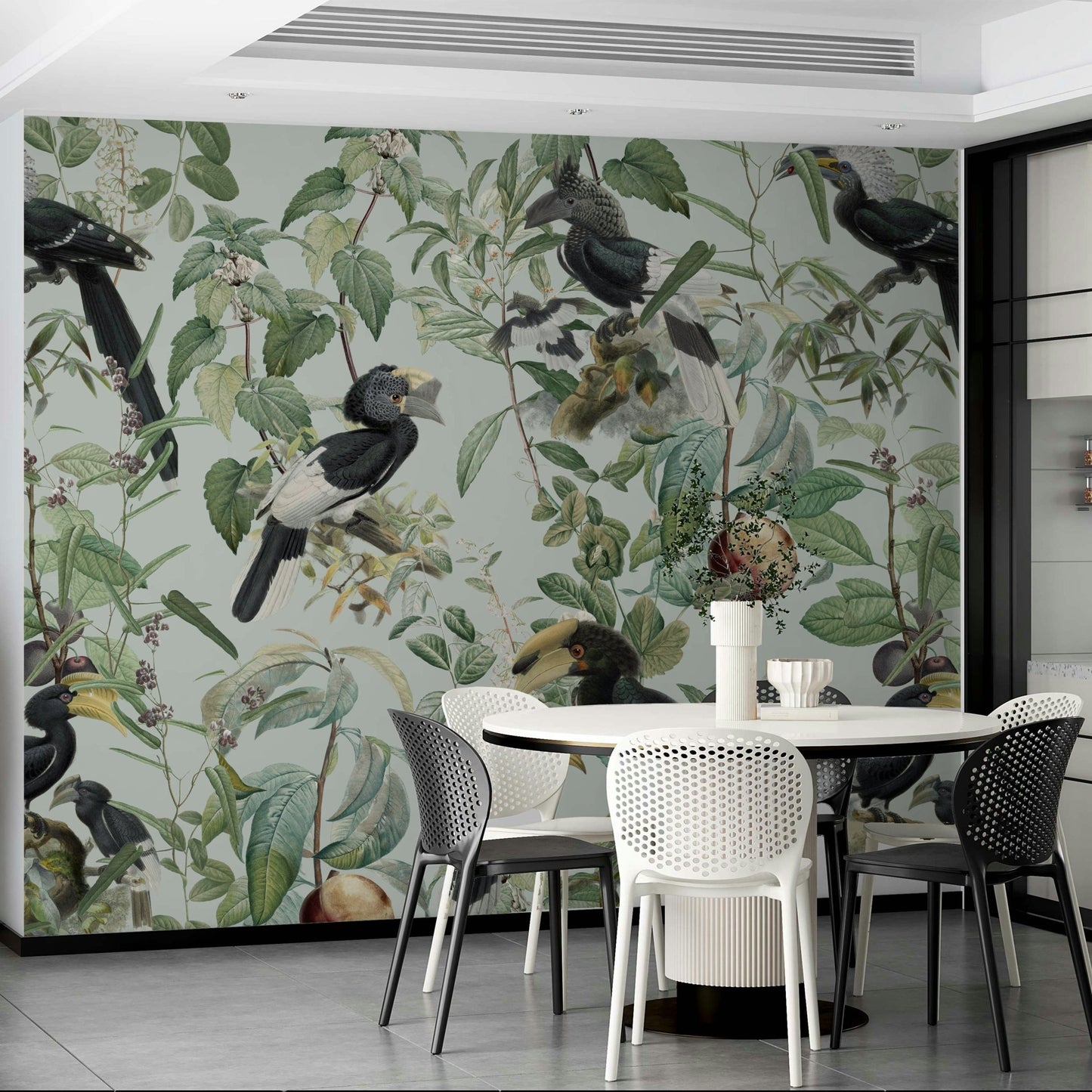 Wildlife themed mural wallpaper

