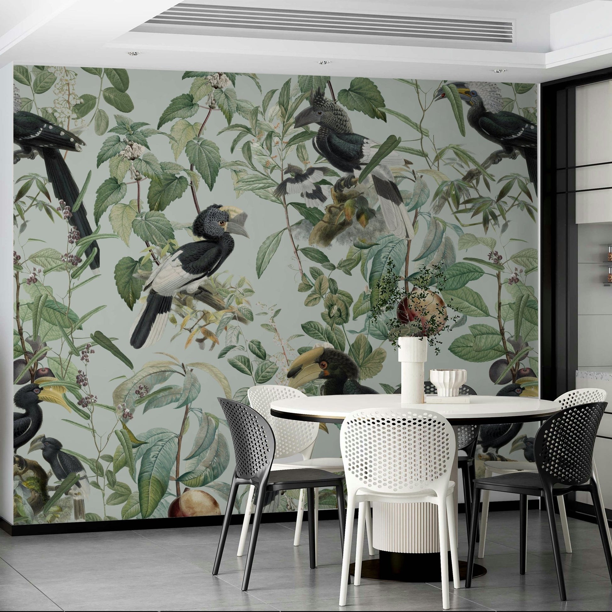 Wildlife themed mural wallpaper

