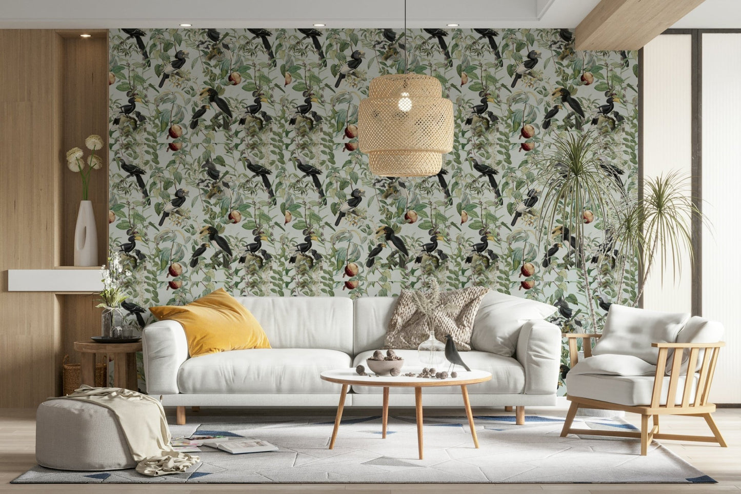 Nature-inspired wallpaper with warm savannah tones

