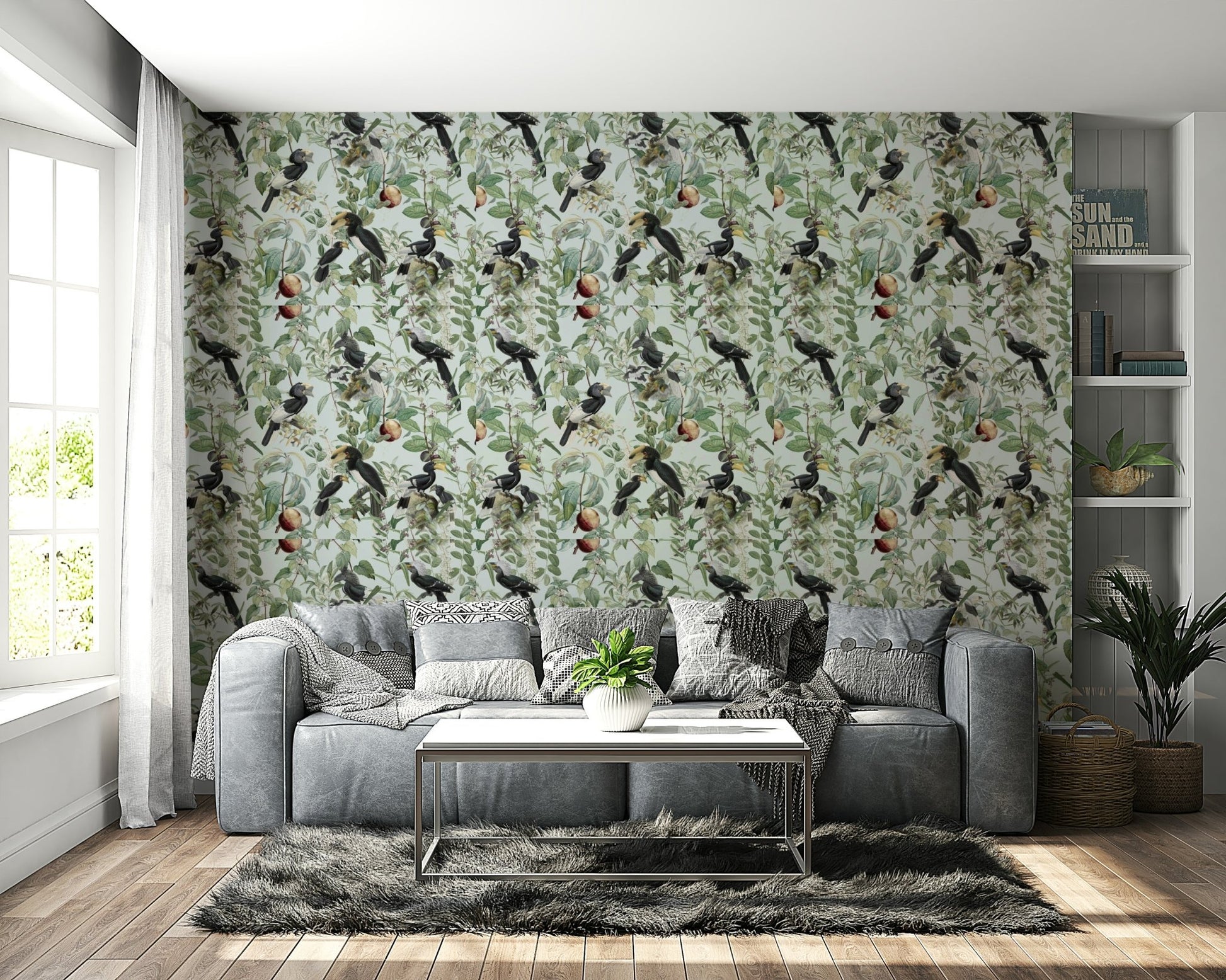 Wildlife wallpaper with elephants, giraffes, and grasslands

