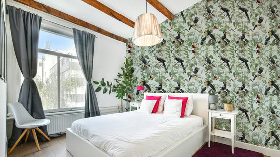 Artistic savannah wallpaper with animals and grasslands, GD2190