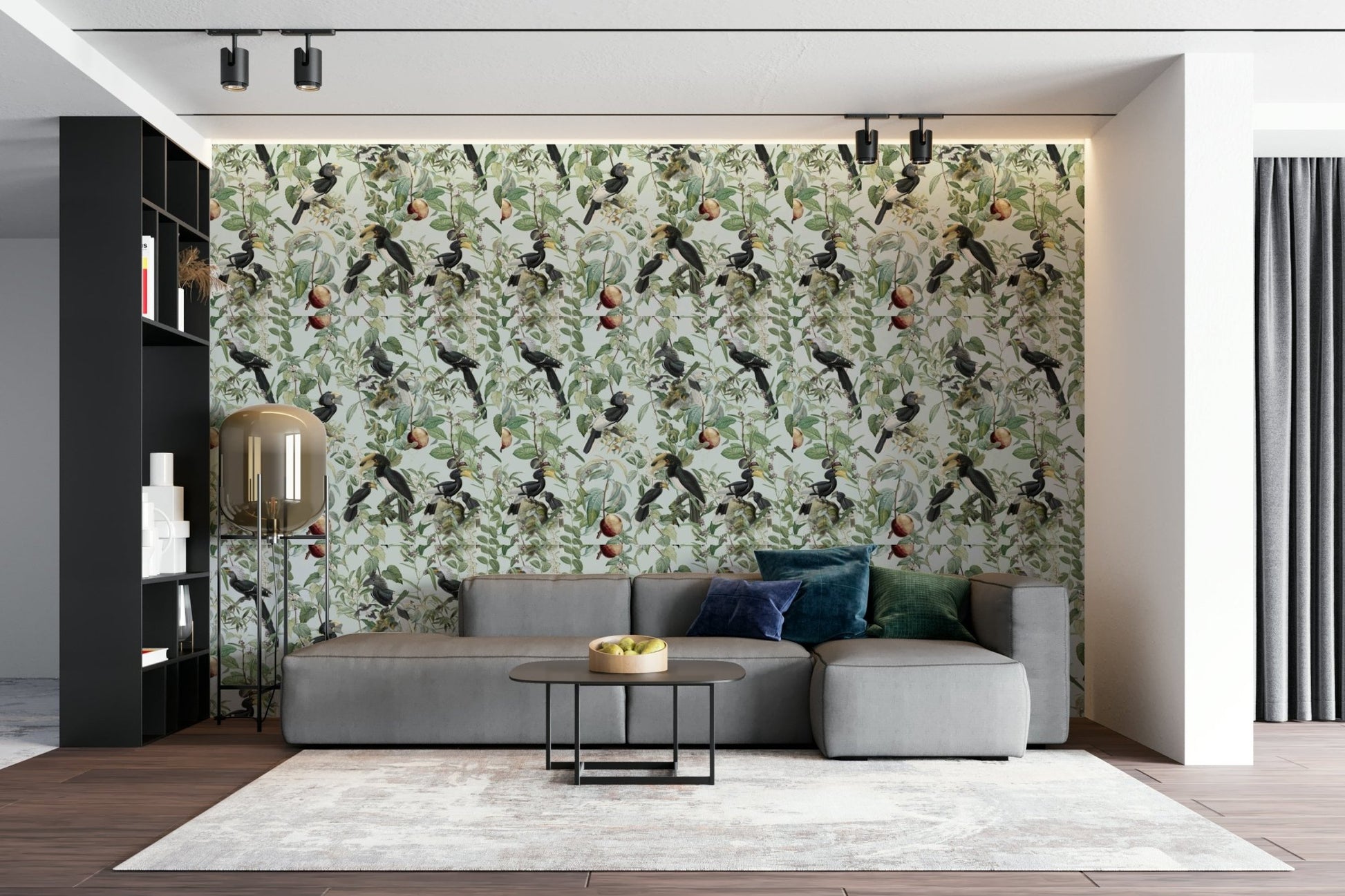 Panoramic wallpaper of wild savannah and acacia trees

