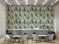 Safari-themed wallpaper showing full savannah scene

