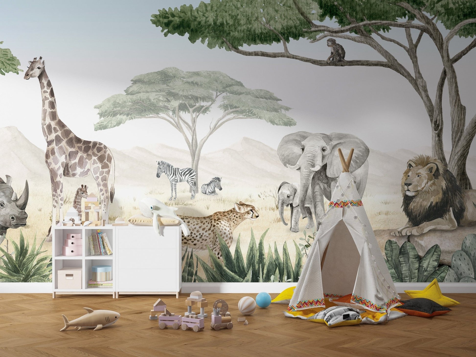 Savannah Jive Mural peel and stick Wallpaper - Giffywalls