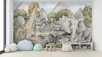 Savannah Serenity Wildlife Wall Mural for accent walls