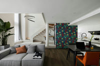 Lively and exotic flower and leaf design.

