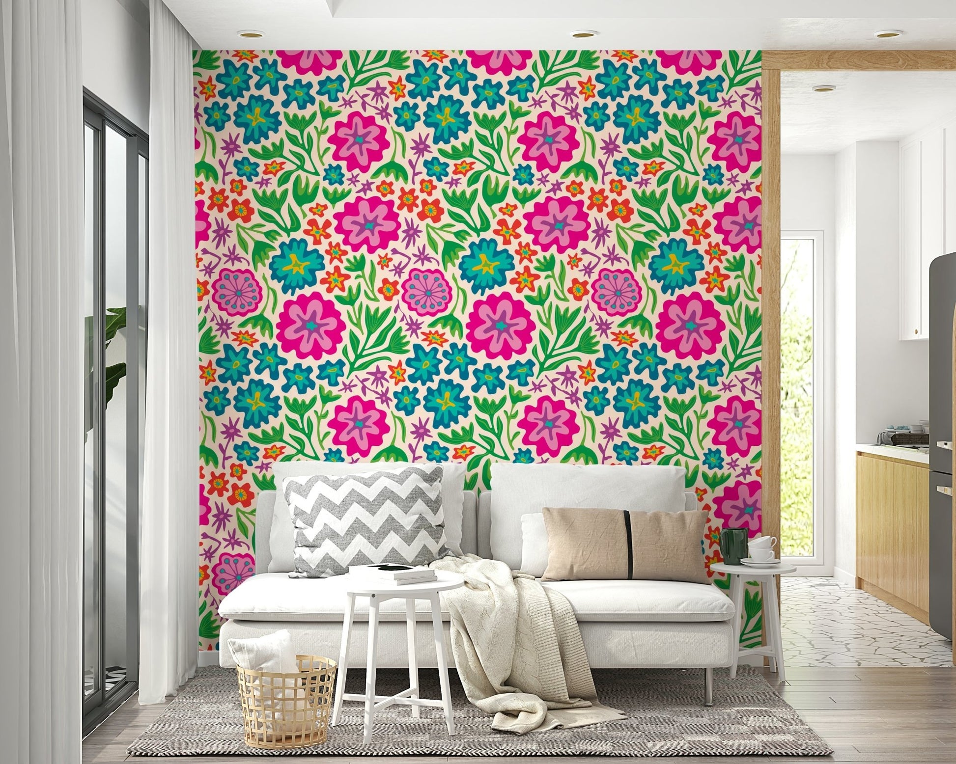 tropical flowers and foliage art

