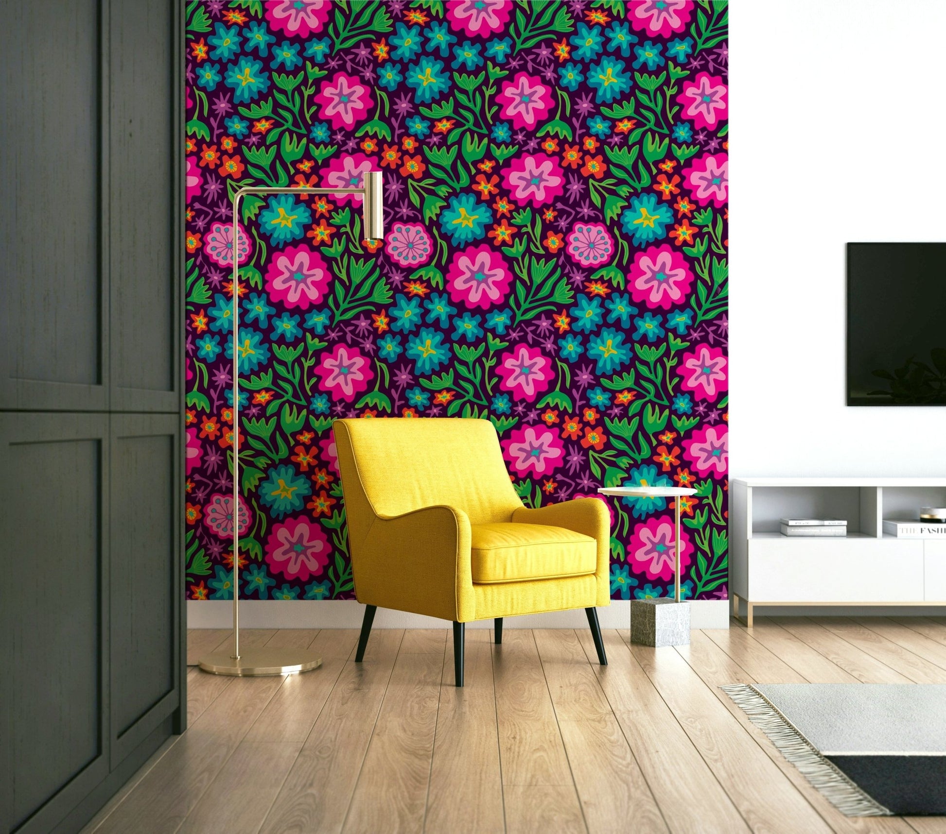 vintage tropical floral design

