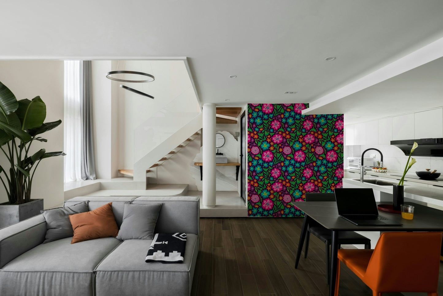 a painting of a bohemian floral scene

