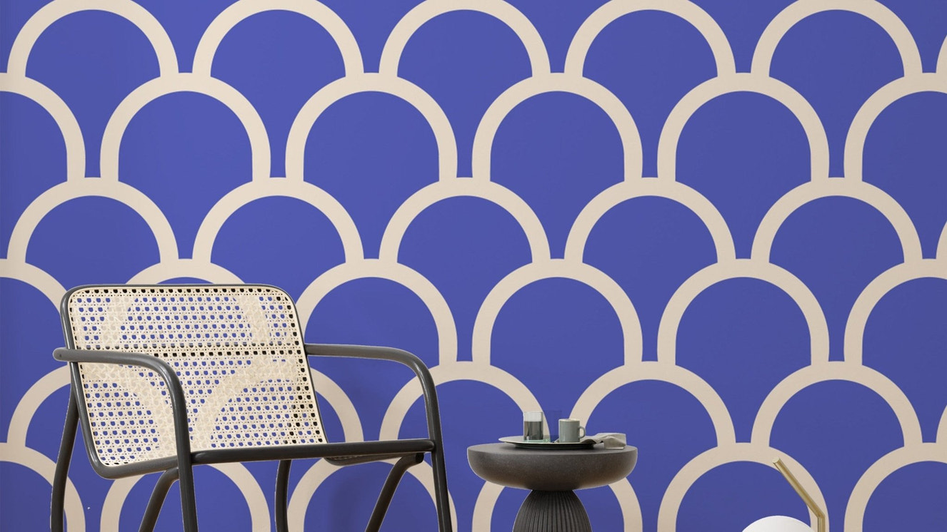 Scallop Purple Color Wallpaper for stylish walls