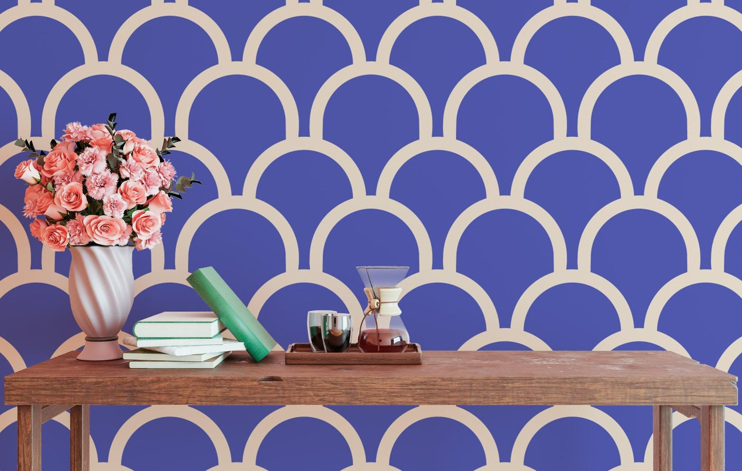 Scallop Purple Color Wallpaper with unique pattern