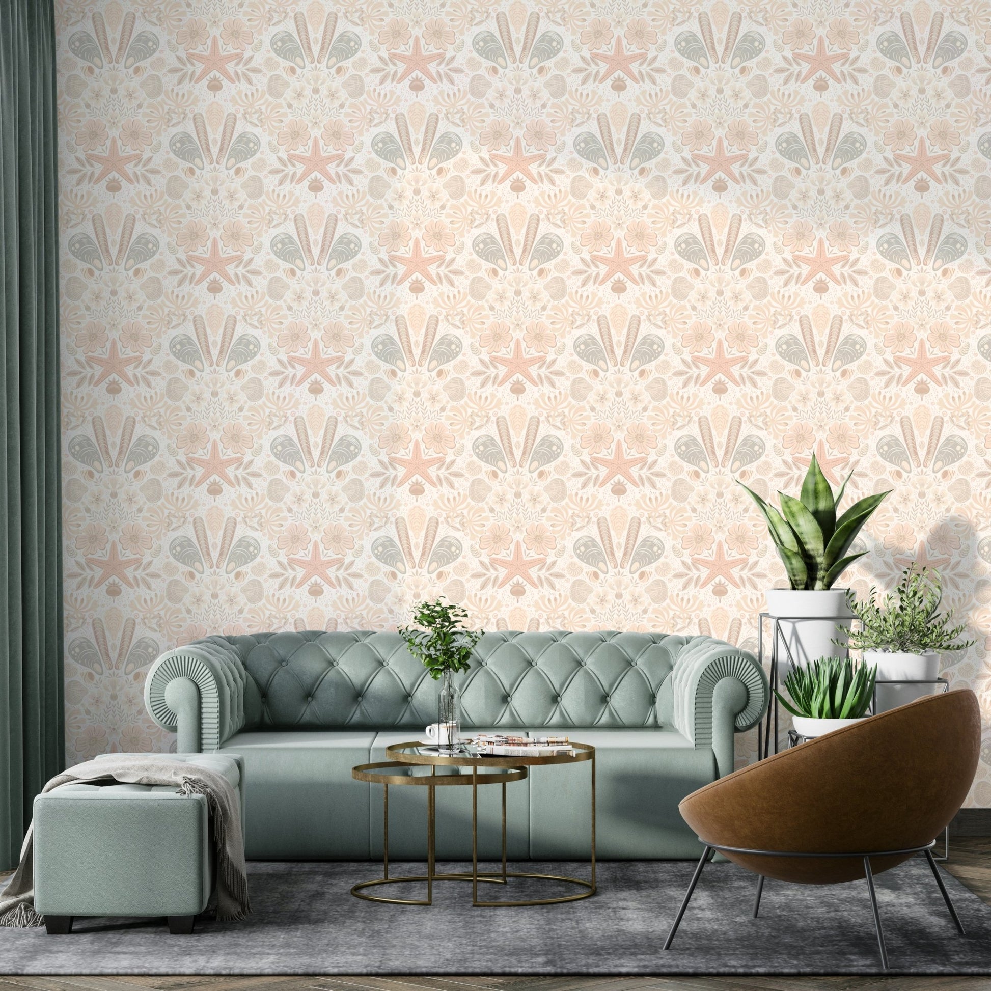 Elegant botanical wallpaper close-up

