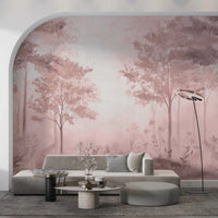 Scandinavian forest wallpaper for calm home décor