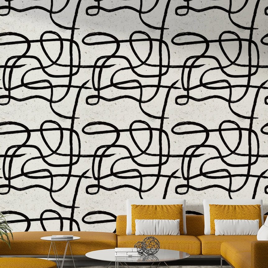 Clean marker strokes on Scandinavian Japanese wallpaper, GD1295