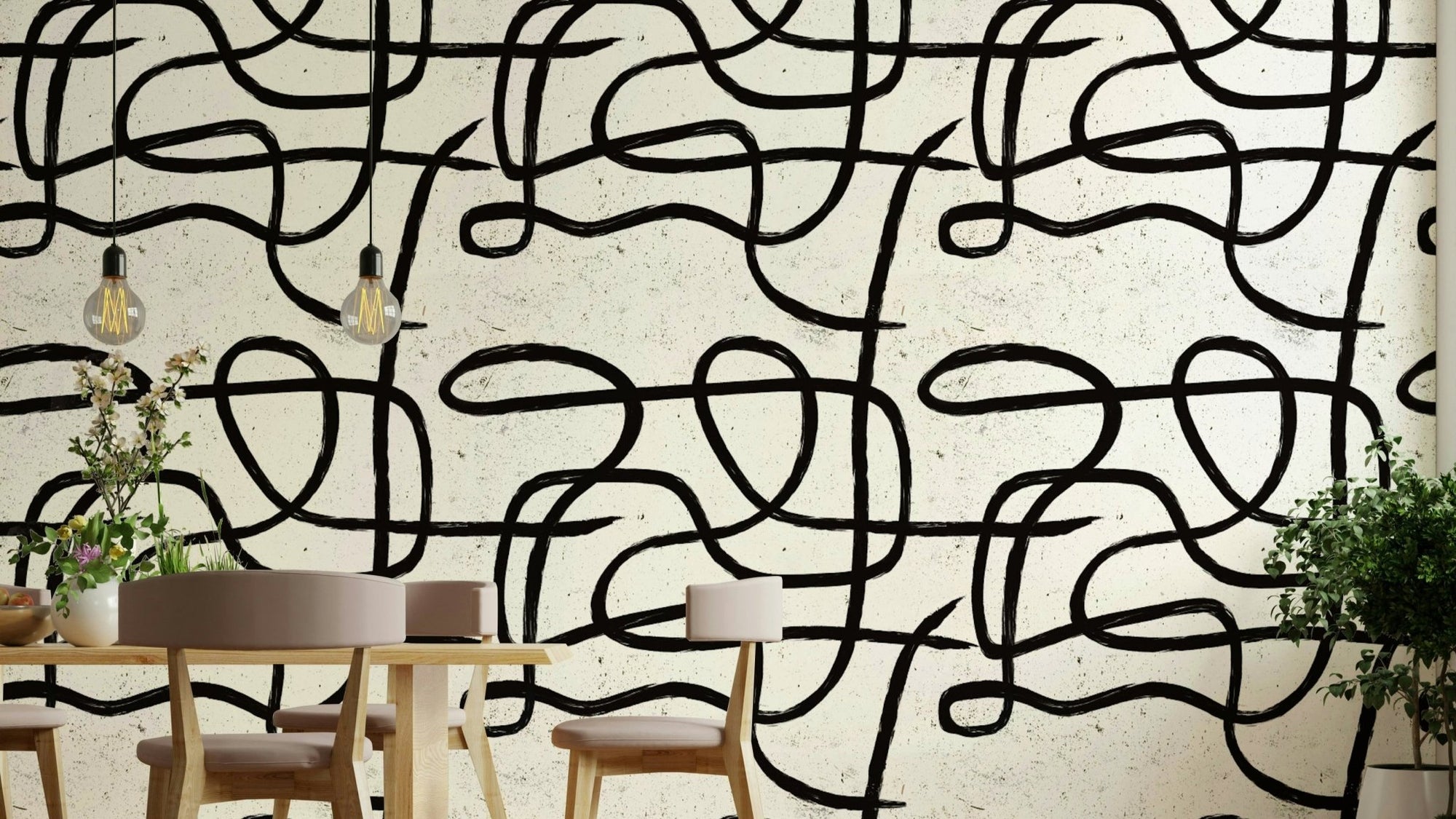 Modern minimal wallpaper with Japanese and Nordic influence, GD1295