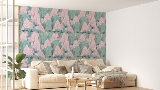 Serene forest-inspired Scandinavian mural B003
