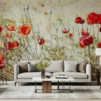 A beautiful modern art wall mural of delicate flowers., GD5793