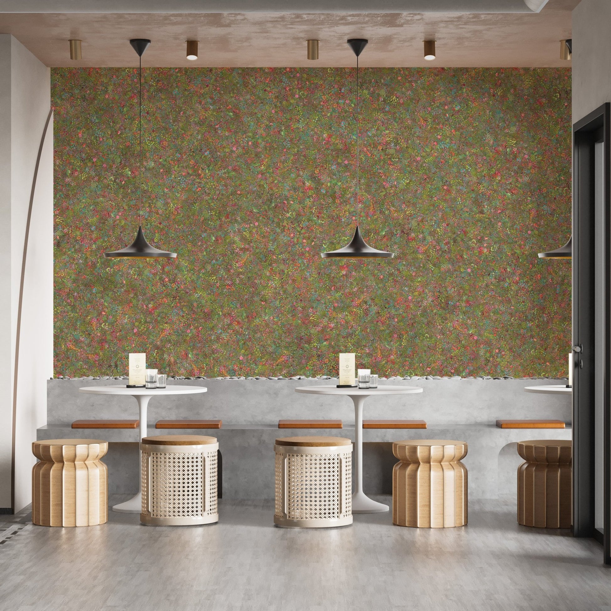 Embroidery Colorful Floral Removable Wallpaper Murals - Giffywalls DTLE13