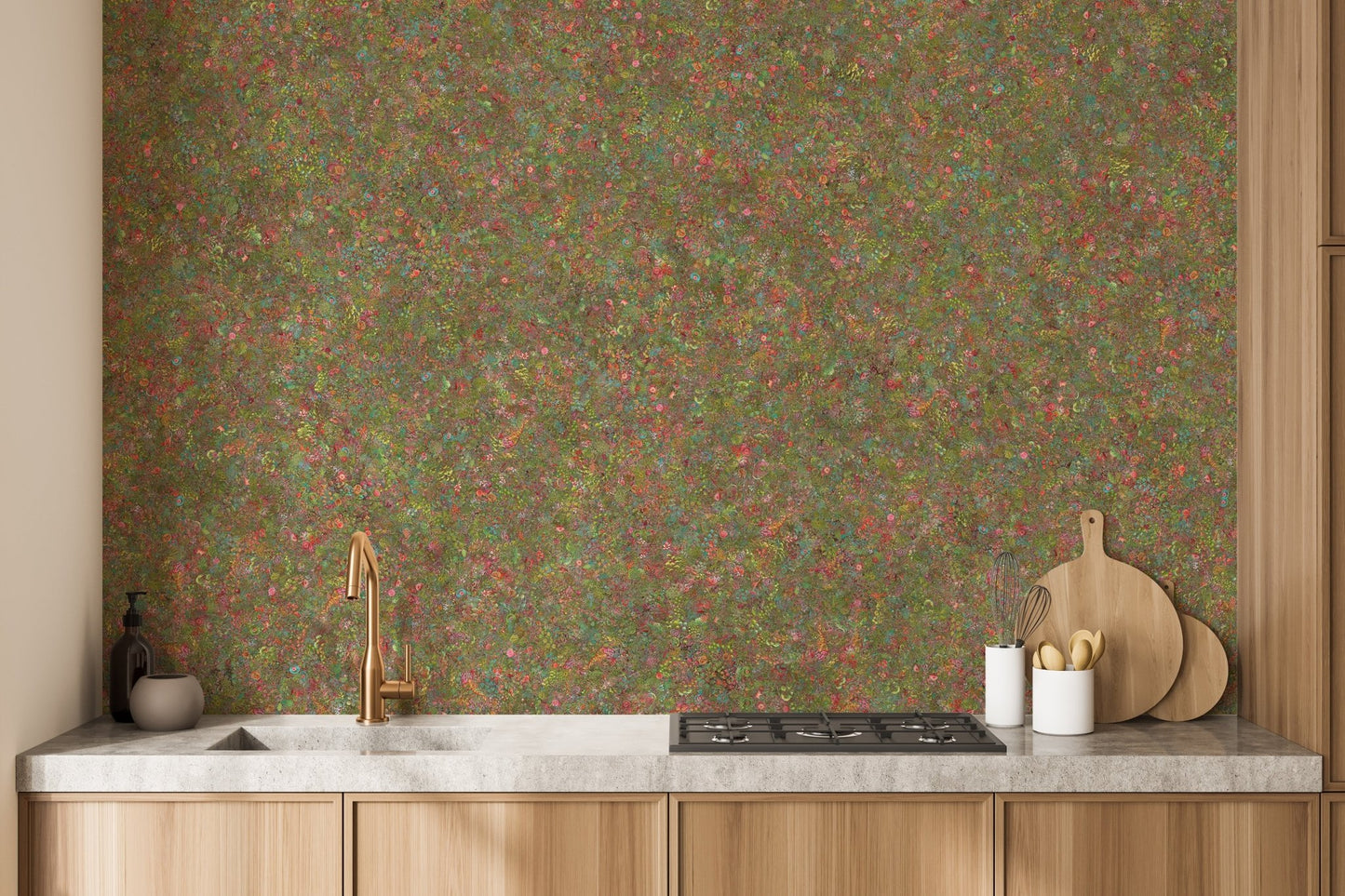 Embroidery Colorful Floral Removable Wallpaper Murals - Giffywalls DTLE13